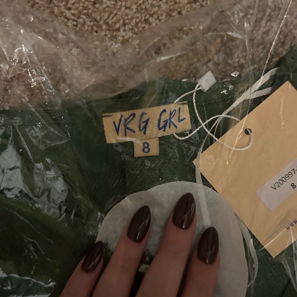 VRG Girl green flutter mini dress - Picture 3 of 5